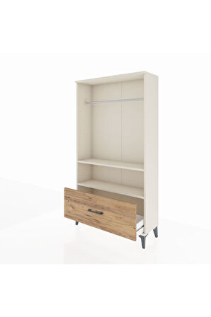 Arges Dolap 2 Raflı Tek Çekmeceli Tek Askılı 88x30x163 Aytaşı-Çam