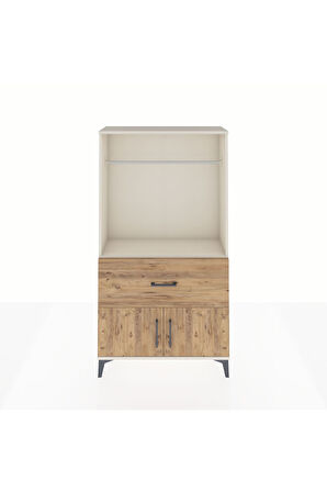 Arges Dolap Tek Raflı Tek Çekmeceli Tek Askılı 88x30x163 Aytaşı-Çam