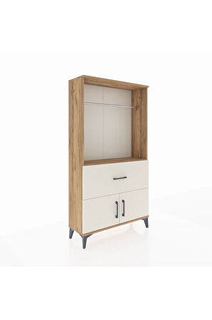 Arges Dolap Tek Raflı Tek Çekmeceli Tek Askılı 88x30x163 Çam-Aytaşı