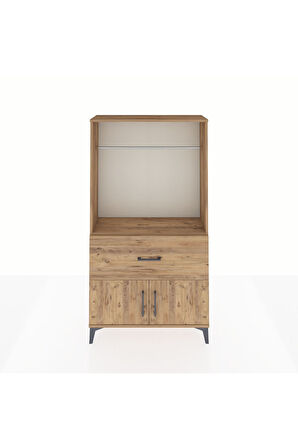 Arges Dolap Tek Raflı Tek Çekmeceli Tek Askılı 88x30x163 Çam-Çam