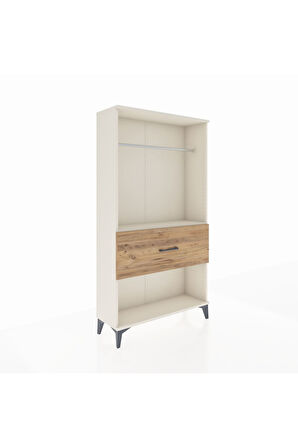Arges Dolap Tek Raflı Tek Çekmeceli Tek Askılı 88x30x163 Aytaşı-Çam
