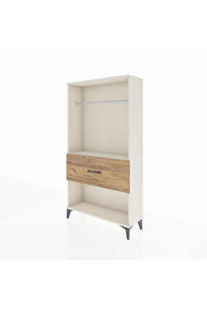 Arges Dolap Tek Raflı Tek Çekmeceli Tek Askılı 88x30x163 Aytaşı-Çam