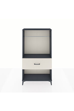 Arges Dolap Tek Raflı Tek Çekmeceli Tek Askılı 88x30x163 Antrasit-Aytaşı
