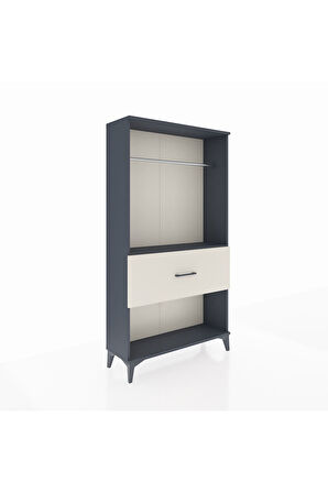 Arges Dolap Tek Raflı Tek Çekmeceli Tek Askılı 88x30x163 Antrasit-Aytaşı
