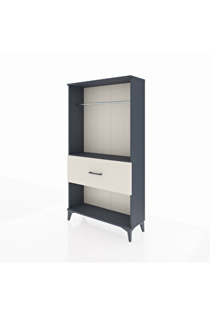 Arges Dolap Tek Raflı Tek Çekmeceli Tek Askılı 88x30x163 Antrasit-Aytaşı