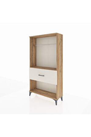 Arges Dolap Tek Raflı Tek Çekmeceli Tek Askılı 88x30x163 Çam-Aytaşı