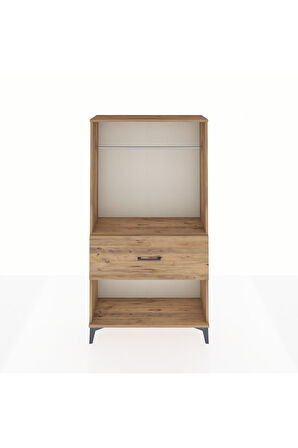 Arges Dolap Tek Raflı Tek Çekmeceli Tek Askılı 88x30x163 Çam-Çam