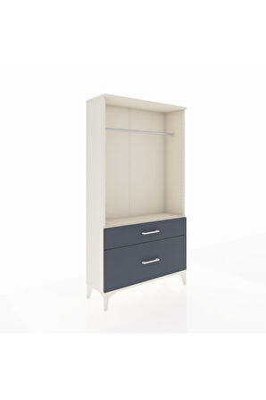 Arges Dolap Tek Raflı 2 Çekmeceli Tek Askılı 88x30x163 Aytaşı-Antrasit