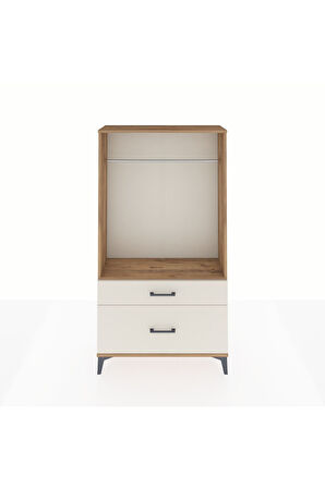 Arges Dolap Tek Raflı 2 Çekmeceli Tek Askılı 88x30x163 Çam-Aytaşı