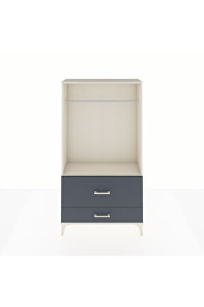 Arges Dolap Tek Raflı 2 Çekmeceli Tek Askılı 88x30x163 Aytaşı-Antrasit