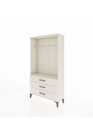 Arges Dolap Tek Raflı 3 Çekmeceli Tek Askılı 88x30x163 Aytaşı-Aytaşı