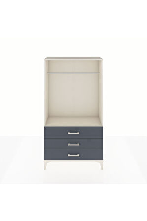 Arges Dolap Tek Raflı 3 Çekmeceli Tek Askılı 88x30x163 Aytaşı-Antrasit