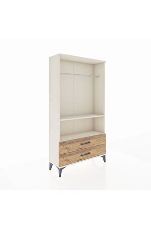 Arges Dolap 2 Raflı 2 Çekmeceli Tek Askılı 88x30x163 Aytaşı-Çam