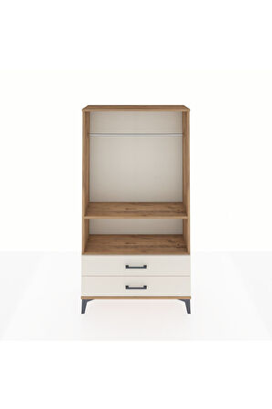 Arges Dolap 2 Raflı 2 Çekmeceli Tek Askılı 88x30x163 Çam-Aytaşı