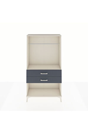Arges Dolap Tek Raflı 2 Çekmeceli Tek Askılı 88x30x163 Aytaşı-Antrasit