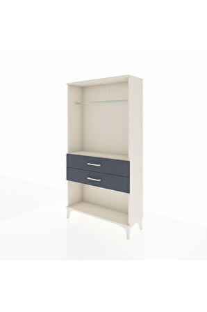 Arges Dolap Tek Raflı 2 Çekmeceli Tek Askılı 88x30x163 Aytaşı-Antrasit