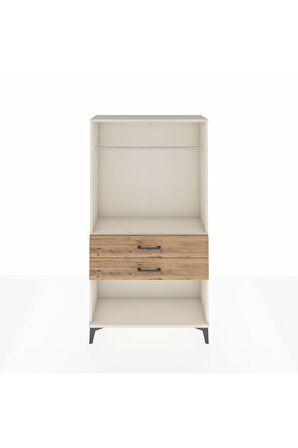 Arges Dolap Tek Raflı 2 Çekmeceli Tek Askılı 88x30x163 Aytaşı-Çam