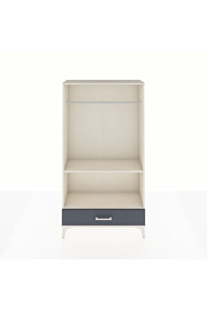 Arges Dolap 2 Raflı Tek Çekmeceli Tek Askılı 88x30x163 Aytaşı-Antrasit