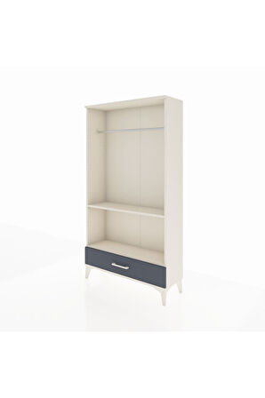 Arges Dolap 2 Raflı Tek Çekmeceli Tek Askılı 88x30x163 Aytaşı-Antrasit