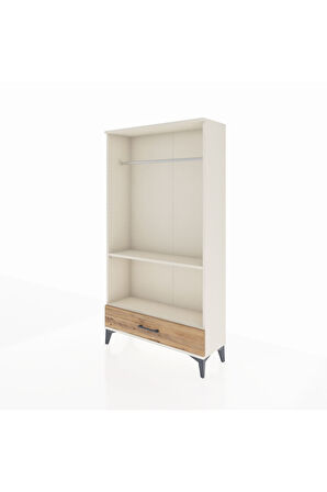 Arges Dolap 2 Raflı Tek Çekmeceli Tek Askılı 88x30x163 Aytaşı-Çam