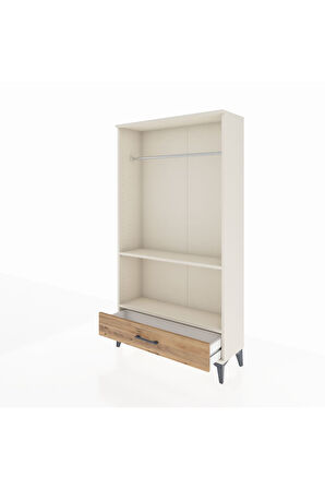 Arges Dolap 2 Raflı Tek Çekmeceli Tek Askılı 88x30x163 Aytaşı-Çam