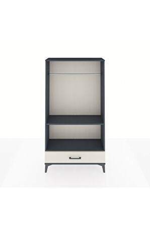 Arges Dolap 2 Raflı Tek Çekmeceli Tek Askılı 88x30x163 Antrasit-Aytaşı