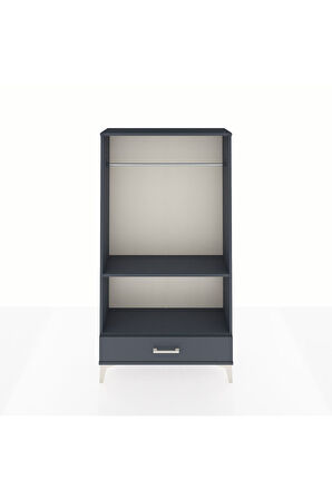 Arges Dolap 2 Raflı Tek Çekmeceli Tek Askılı 88x30x163 Antrasit-Antrasit