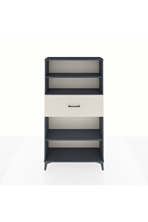 Arges Dolap 3 Raflı Tek Çekmeceli 88x30x163 Antrasit-Aytaşı