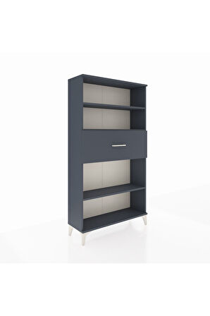 Arges Dolap 3 Raflı Tek Çekmeceli 88x30x163 Antrasit-Antrasit