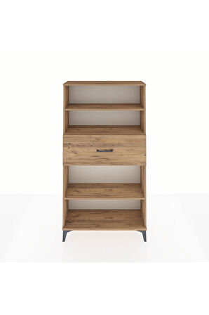 Arges Dolap 3 Raflı Tek Çekmeceli 88x30x163 Çam-Çam