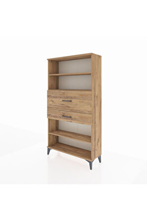 Arges Dolap 3 Raflı 2 Çekmeceli 88x30x163 Çam-Çam