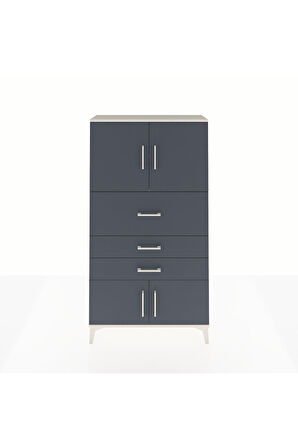 Arges Dolap 2 Raflı 3 Çekmeceli 4 Kapaklı 88x30x163 Aytaşı-Antrasit