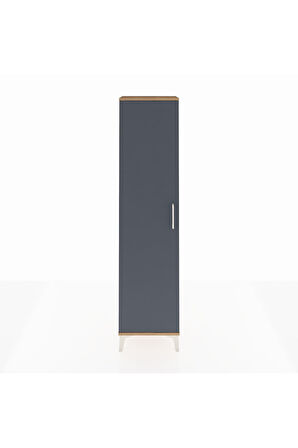 Arges Dolap 4 Raflı Tek Kapaklı 44x30x182 Çam-Antrasit