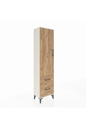 Arges Dolap 2 Raflı 2 Çekmeceli Tek Kapaklı 44x30x182 Aytaşı-Çam