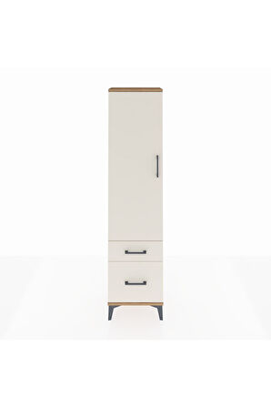 Arges Dolap 2 Raflı 2 Çekmeceli Tek Kapaklı 44x30x182 Çam-Aytaşı