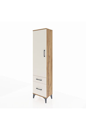 Arges Dolap 2 Raflı 2 Çekmeceli Tek Kapaklı 44x30x182 Çam-Aytaşı