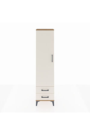 Arges Dolap Tek Raflı 2 Çekmeceli Tek Askılı 44x30x182 Çam-Aytaşı