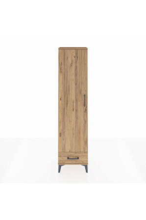 Arges Dolap 2 Raflı Tek Çekmeceli Tek Askılı 44x30x182 Çam-Çam