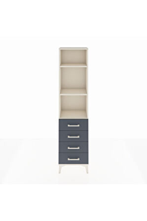 Arges Dolap 3 Raflı 4 Çekmeceli 44x30x182 Aytaşı-Antrasit