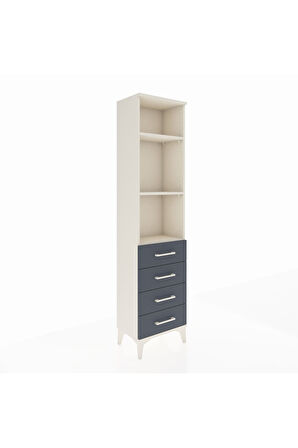 Arges Dolap 3 Raflı 4 Çekmeceli 44x30x182 Aytaşı-Antrasit