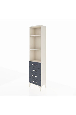 Arges Dolap 3 Raflı 4 Çekmeceli 44x30x182 Aytaşı-Antrasit