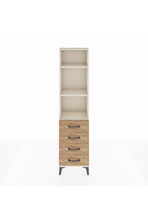 Arges Dolap 3 Raflı 4 Çekmeceli 44x30x182 Aytaşı-Çam