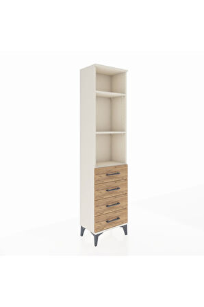 Arges Dolap 3 Raflı 4 Çekmeceli 44x30x182 Aytaşı-Çam