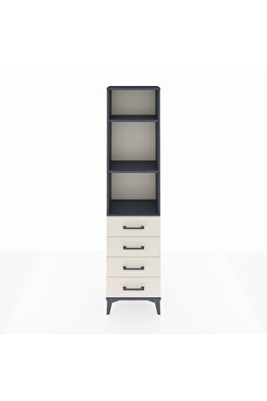 Arges Dolap 3 Raflı 4 Çekmeceli 44x30x182 Antrasit-Aytaşı