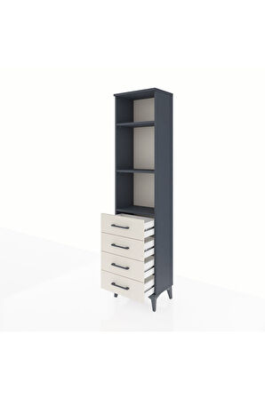 Arges Dolap 3 Raflı 4 Çekmeceli 44x30x182 Antrasit-Aytaşı