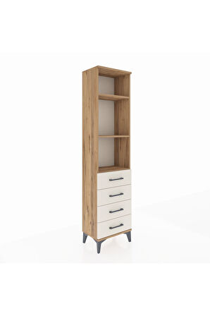 Arges Dolap 3 Raflı 4 Çekmeceli 44x30x182 Çam-Aytaşı