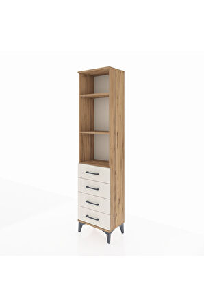 Arges Dolap 3 Raflı 4 Çekmeceli 44x30x182 Çam-Aytaşı