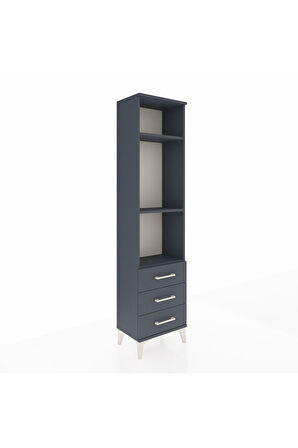 Arges Dolap 3 Raflı 3 Çekmeceli 44x30x182 Antrasit-Antrasit