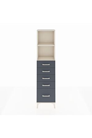 Arges Dolap 2 Raflı 5 Çekmeceli 44x30x182 Aytaşı-Antrasit