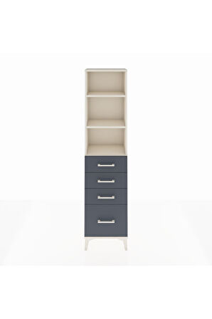Arges Dolap 3 Raflı 4 Çekmeceli 44x30x182 Aytaşı-Antrasit